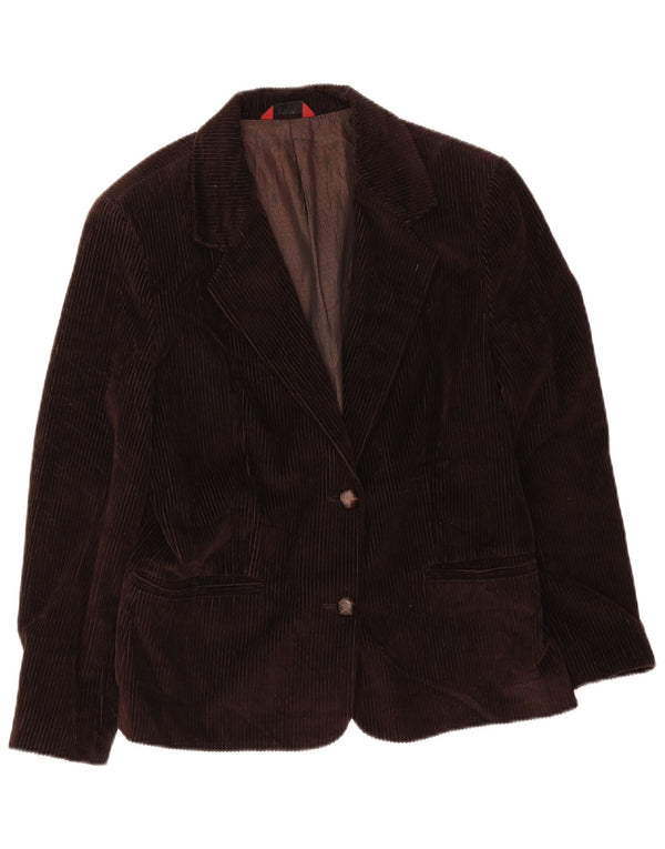 Jachetă blazer din velur cu 2 nasturi Sisley pentru femei UK 16, mare, maro, bumbac