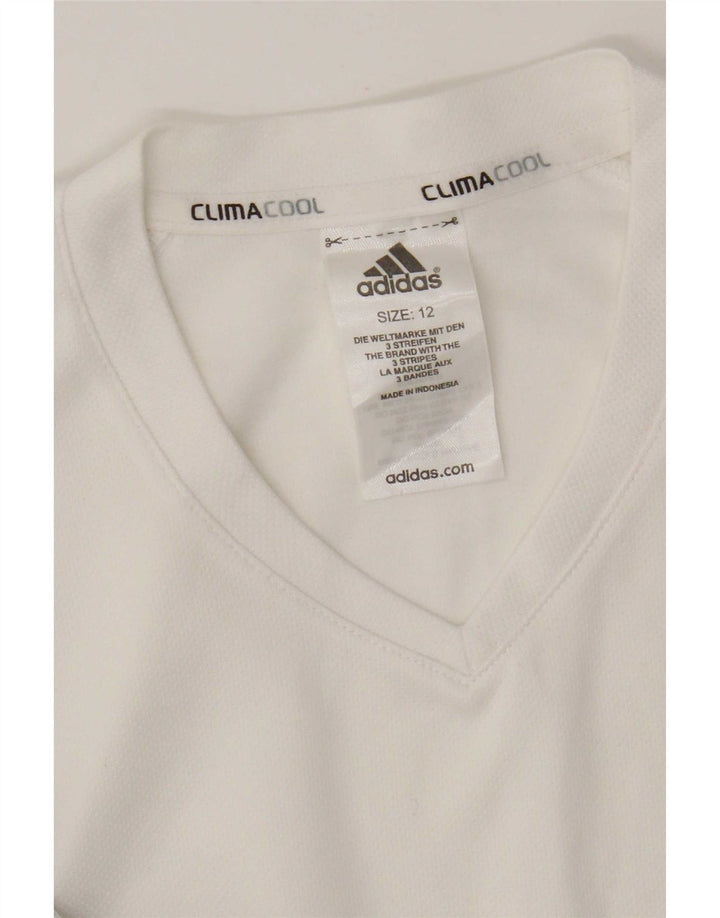 Vest Top Climacool pentru femei Adidas UK 12 Medium White Colorblock Poliester