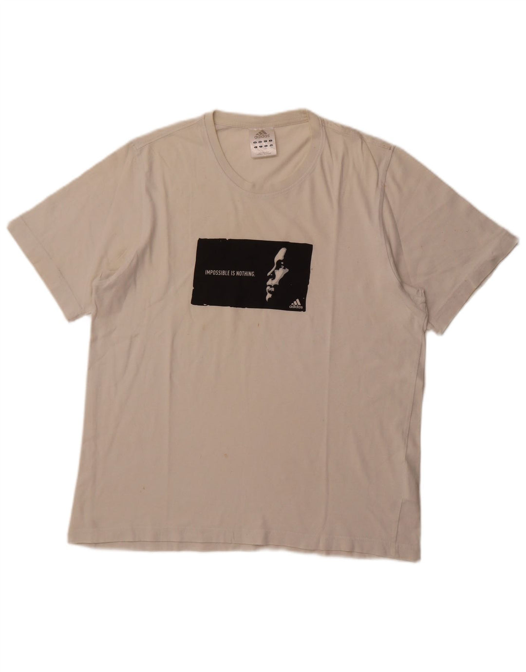 Tricou grafic ADIDAS pentru bărbați Top mare din bumbac alb