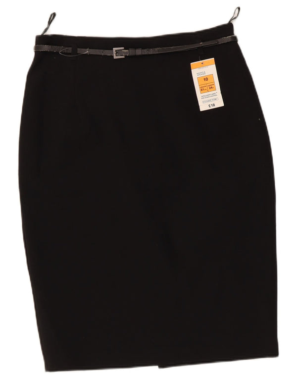 Fusta creion pentru femei Marks & Spencer UK 10 Small W28 Poliester negru