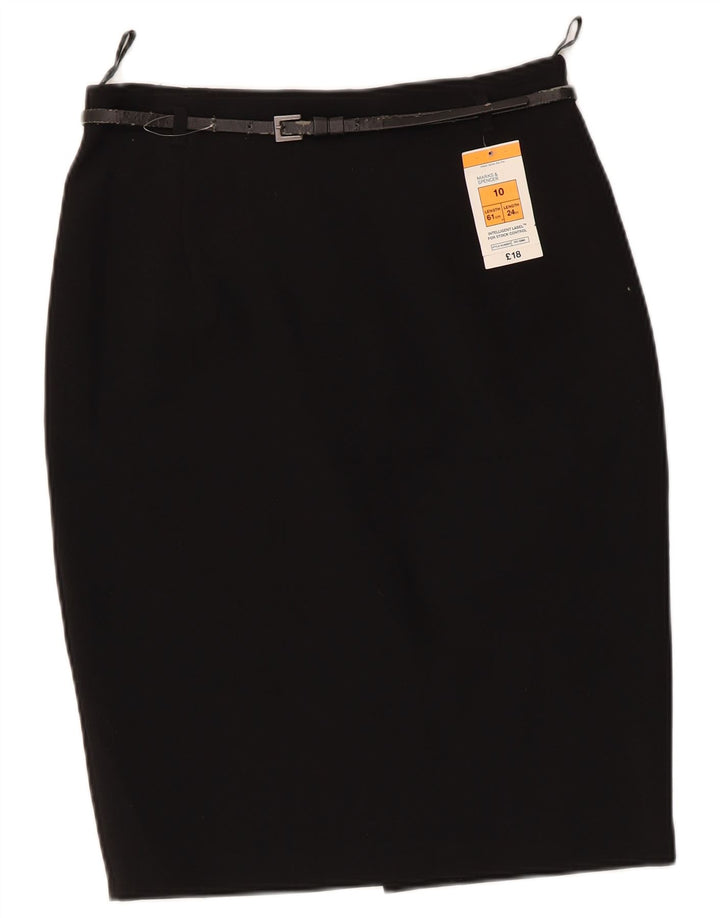 Fusta creion pentru femei Marks & Spencer UK 10 Small W28 Poliester negru