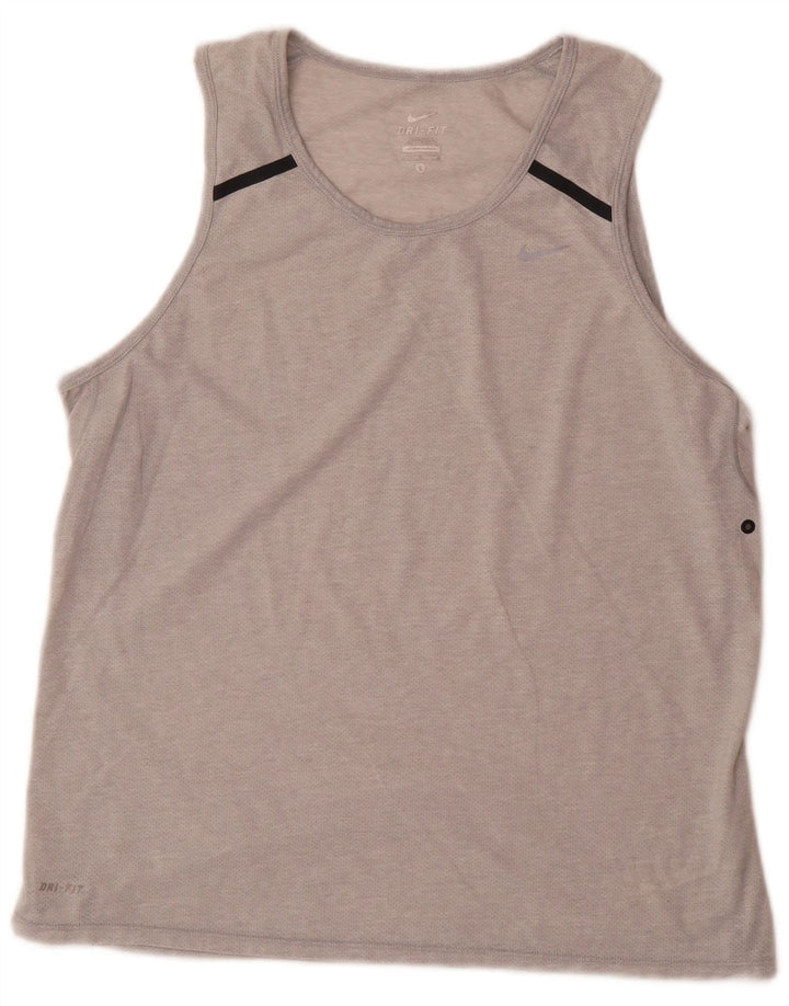 Vesta Nike Dri Fit pentru bărbați, mare, gri din poliester