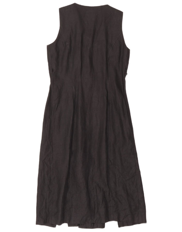 Rochie cămașă vintage fără mâneci pentru femei IT 42 Medium Black Herringbone