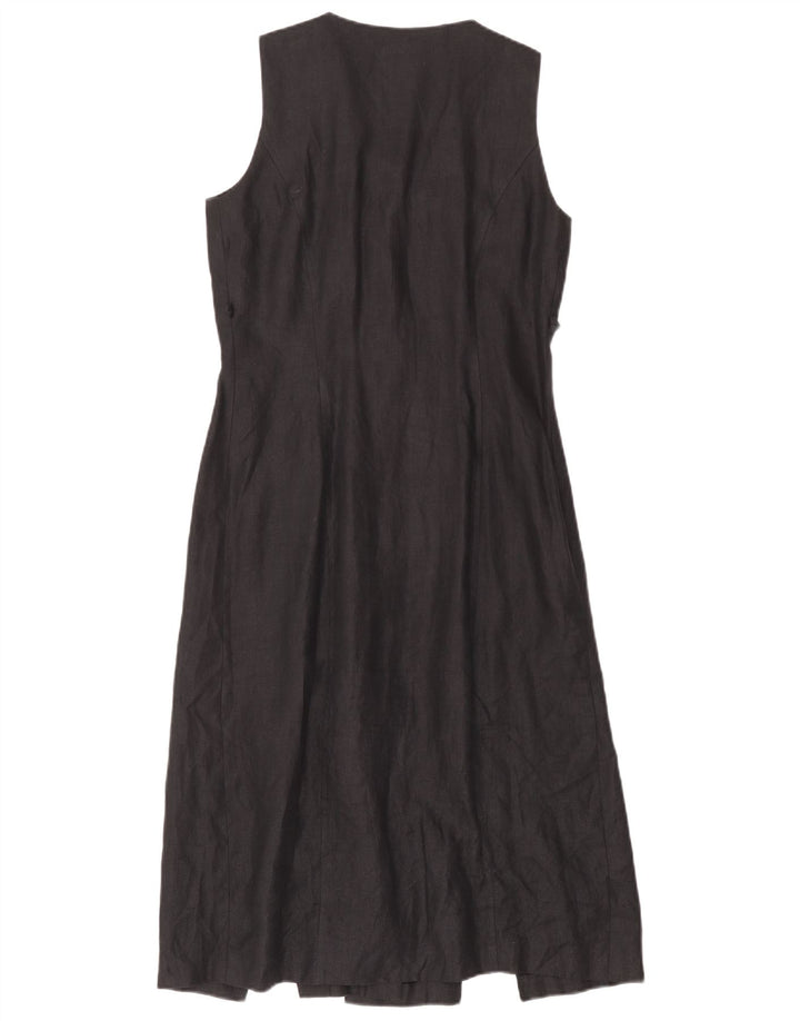 Rochie cămașă vintage fără mâneci pentru femei IT 42 Medium Black Herringbone