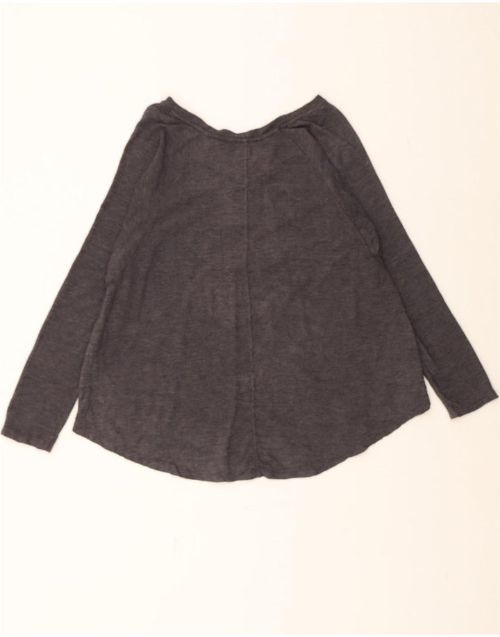 TOMMY HILFIGER Womens Oversized Top Long Sleeve UK 10 Small Grey Polyester Vintage Tommy Hilfiger and Second-Hand Tommy Hilfiger from Messina Hembry 