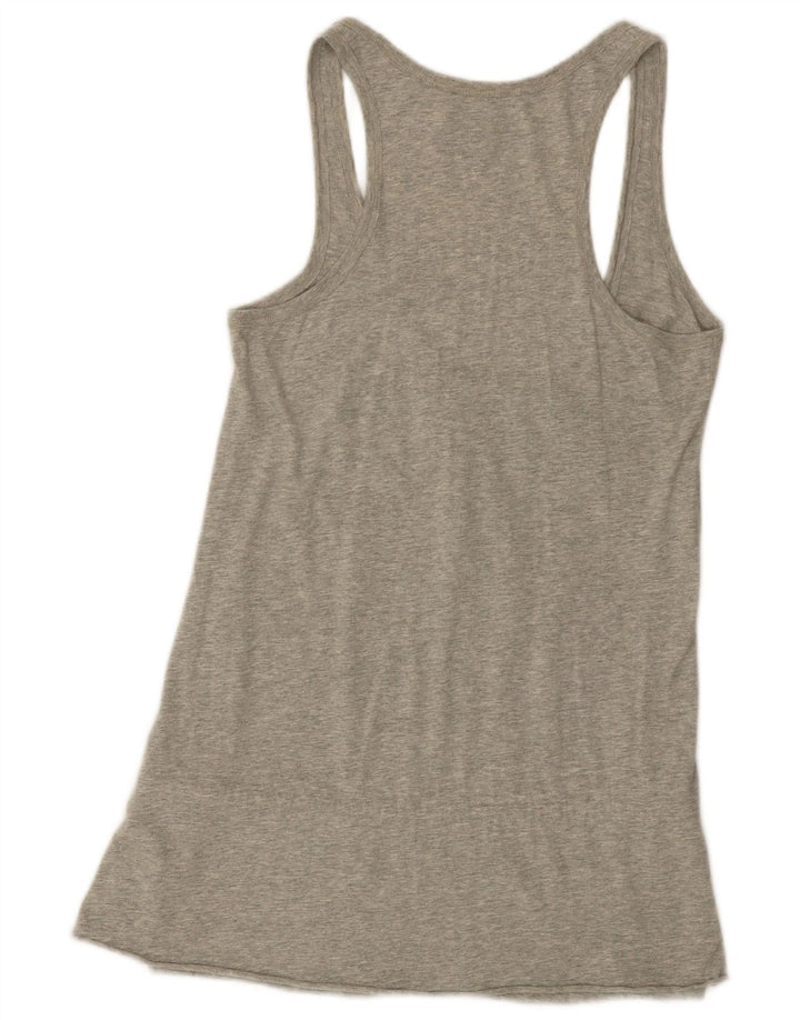 POLO RALPH LAUREN Top cu vestă grafică pentru femei UK 14, mare, gri bumbac