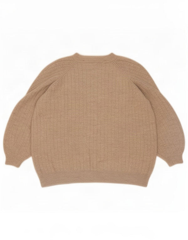 Pulover pentru femei Marks & Spencer cu gât de barcă UK 14 Medium Bej Acrilic