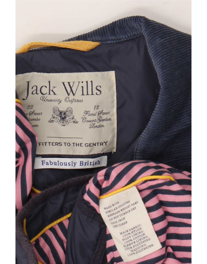 Jack Wills Jachetă matlasată pentru femei UK 14 Medium Navy Blue Marine