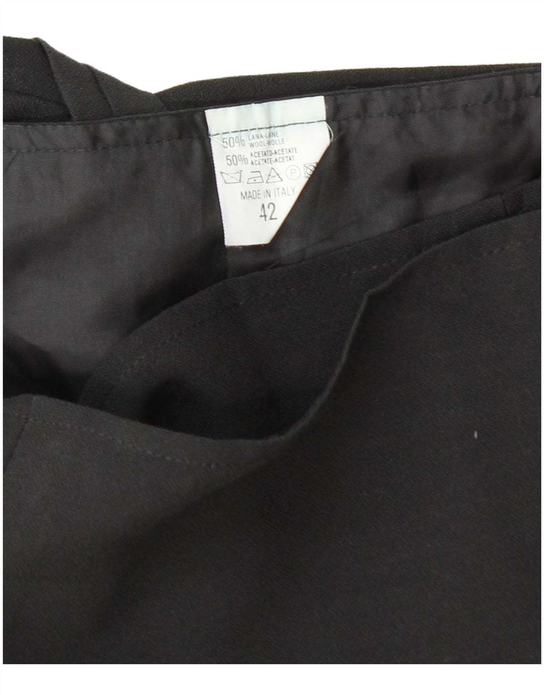 VINTAGE Fusta Mini Wrap pentru femei IT 42 Medium W26 Lână neagră