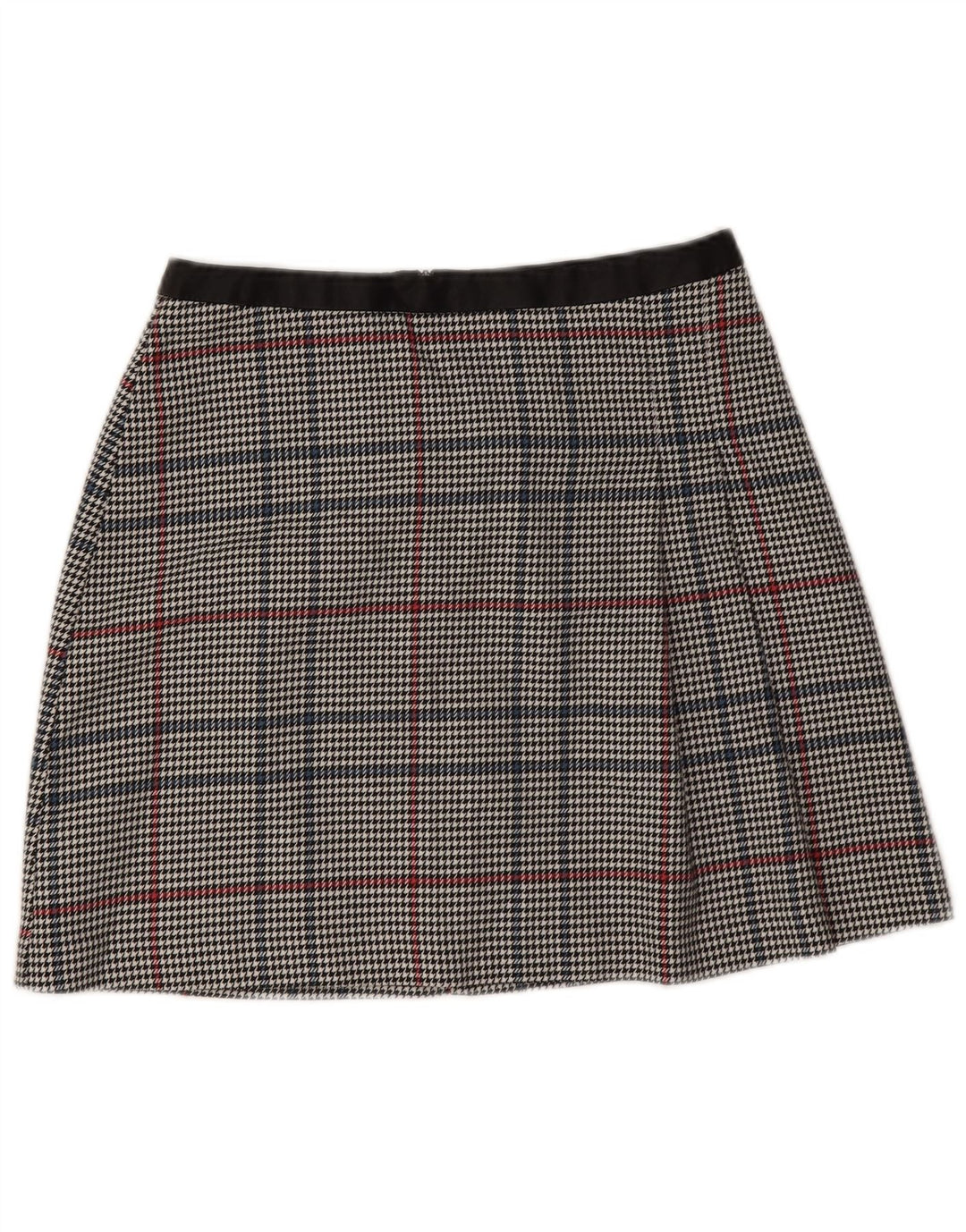 Fusta mini pentru femei Oasis UK 10 Small W28 Gri Houndstooth Poliester