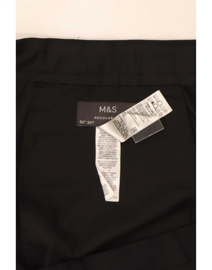 Pantaloni chino pentru bărbați Marks & Spencer, cu ajustare normală, L50 L29, poliester negru