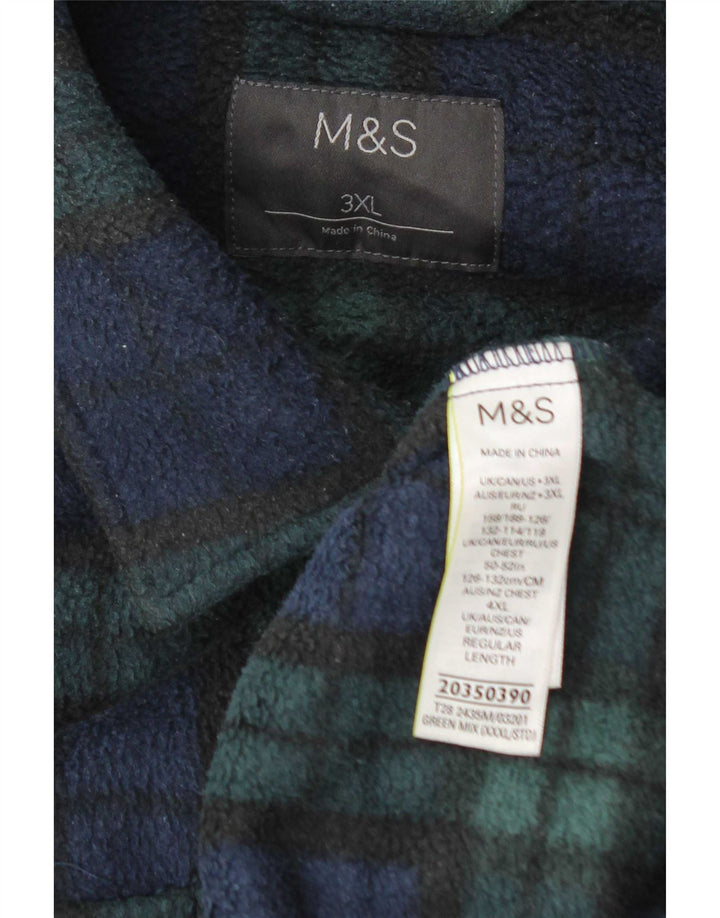 Cămașă din lână pentru bărbați Marks & Spencer, 3XL, poliester cu carouri verzi