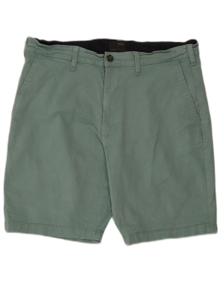 Pantaloni scurți chino pentru bărbați Marks & Spencer W34, bumbac verde mare