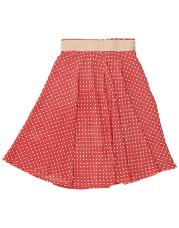 Fustă A-Line Vintage pentru femei W25 XS roz cu buline