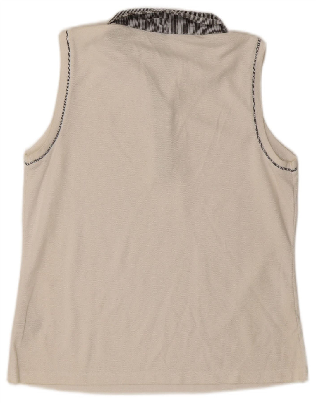 IZOD Tricou polo fără mâneci pentru femei UK 14, mare, alb, bumbac