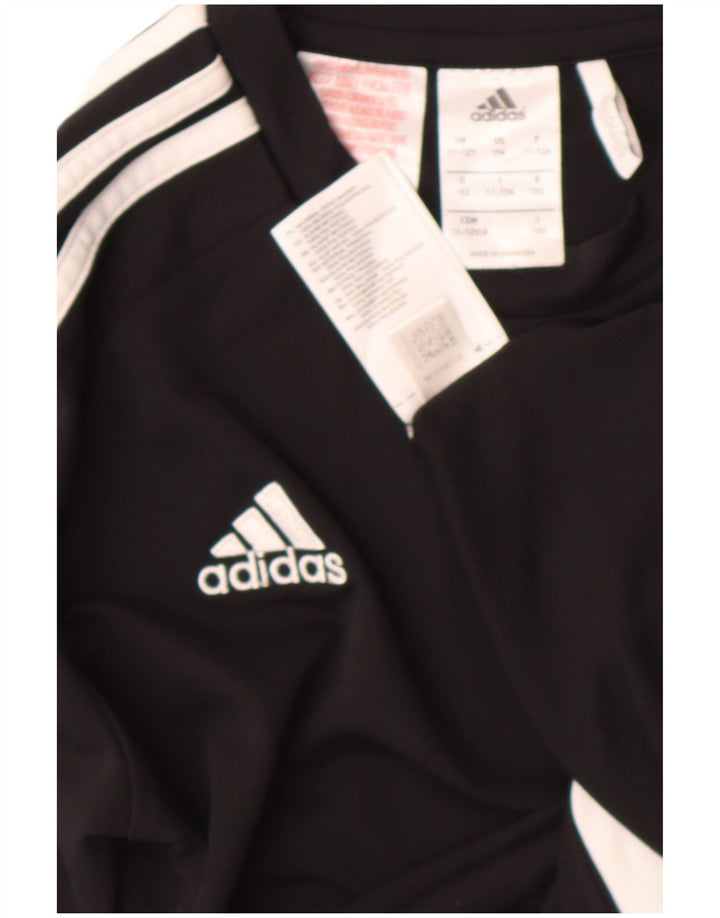 ADIDAS Boys Climalite T-Shirt Top 11-12 Years Black Polyester