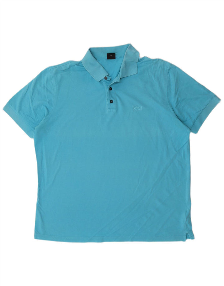 Tricou polo pentru bărbați Hugo Boss XL, bumbac albastru