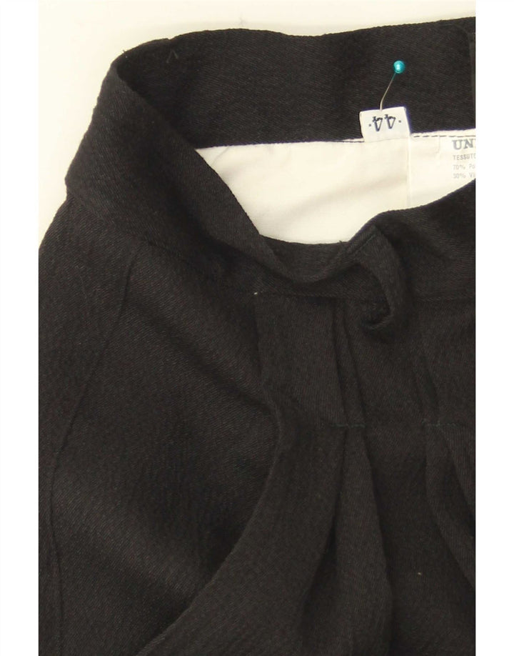 Pantaloni de costum vintage pentru femei IT 44 Medium L26 L35 Poliester negru