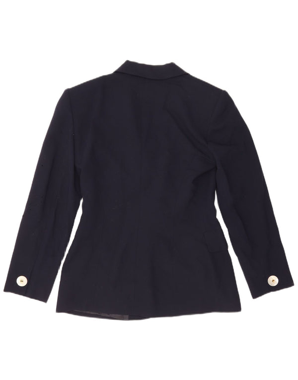 Jachetă Blazer pentru femei Marella cu 1 nasture UK 10 Mic Lână virgină bleumarin