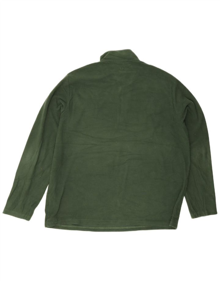 Pulover pentru bărbați Mountain Warehouse, cu fermoar și gât, poliester verde 2XL
