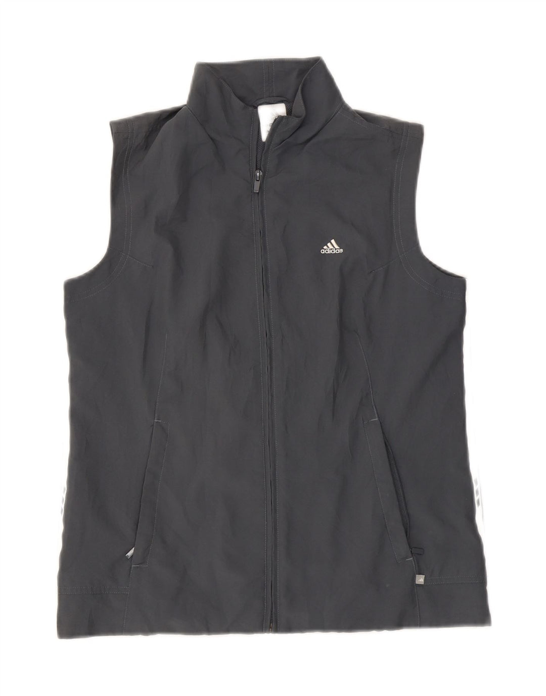 Jachetă de trening fără mâneci Adidas pentru femei UK 12 Poliester gri mediu