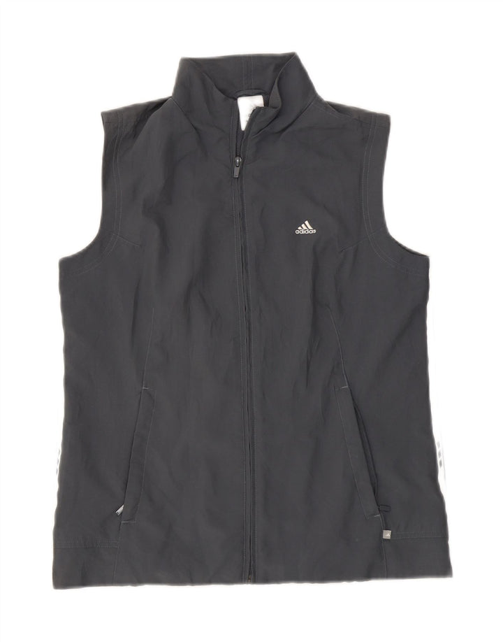 Jachetă de trening fără mâneci Adidas pentru femei UK 12 Poliester gri mediu