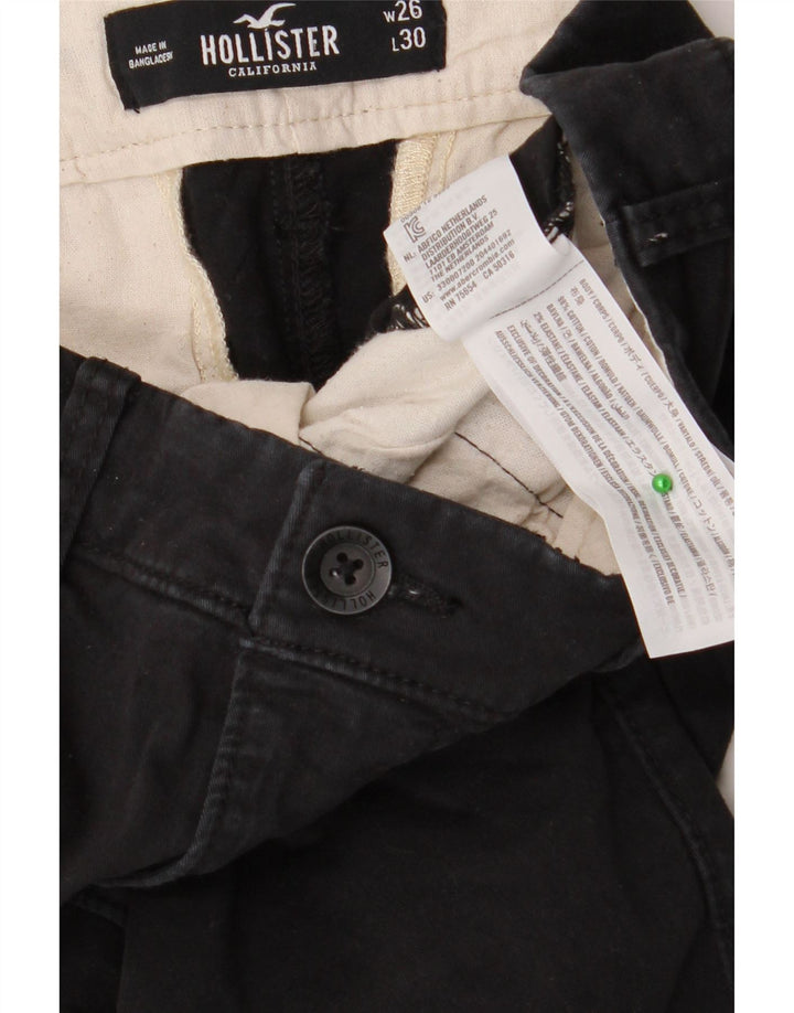 Pantaloni chino skinny pentru femei HOLLISTER W26 L30 bumbac negru