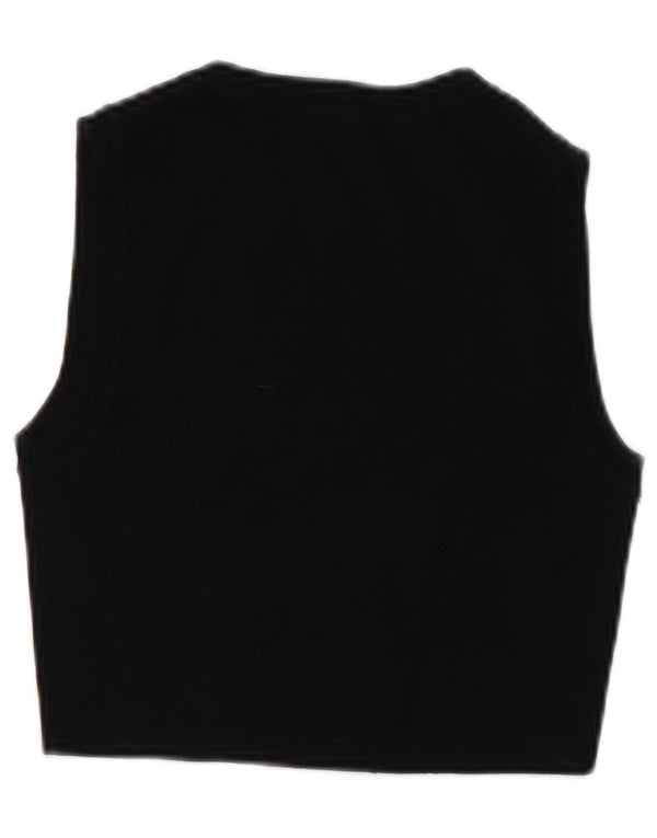 Vesta Crop Top pentru femei Zara UK 12 Medium Black Viscose