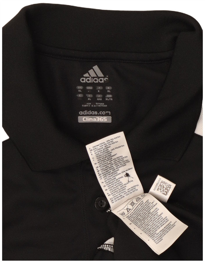 Tricou polo Adidas Climalite pentru bărbați XL, negru, poliester color bloc