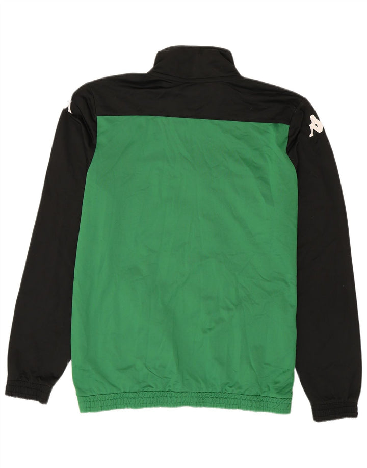 Kappa Mens Graphic Tracksuit Top Jacket Large Green Colourblock Polyester