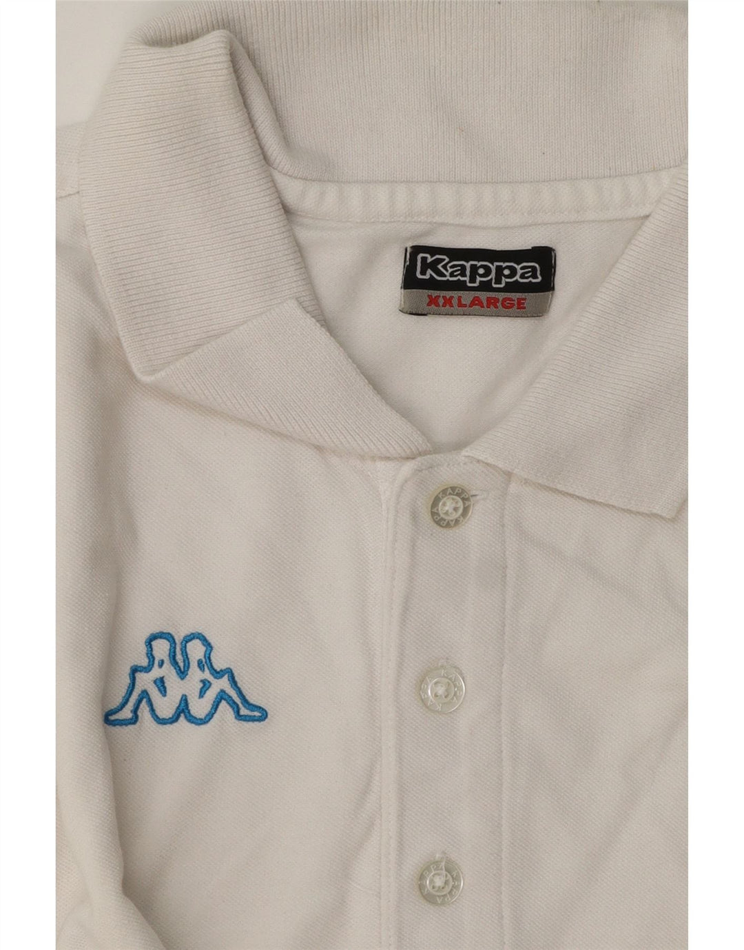 Cămașă polo cu grafică pentru bărbați Kappa, bumbac alb 2XL