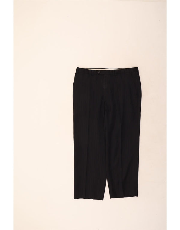 Pantaloni de costum drepți pentru bărbați Marks & Spencer L38 L29 bleumarin cu dungi