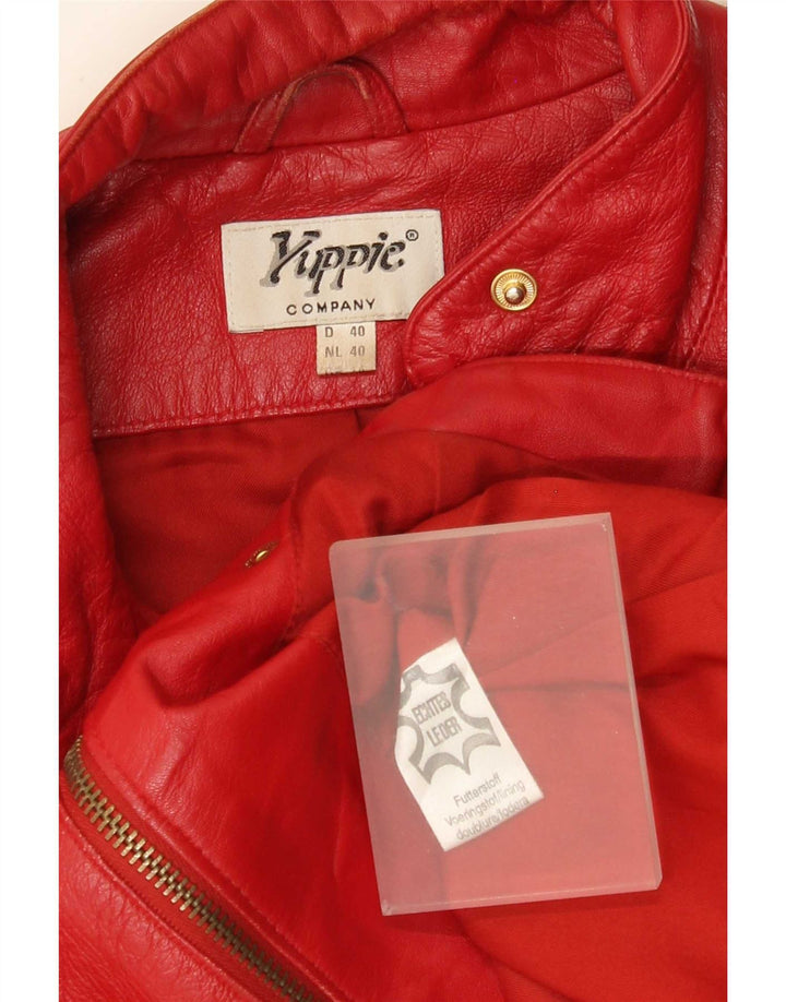 Jachetă de piele Yuppie Crop pentru femei EU 40 Medium Red