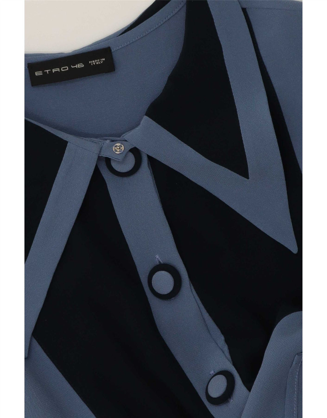 Bluză cămașă vintage pentru femei IT 46 mare albastru Colorblock
