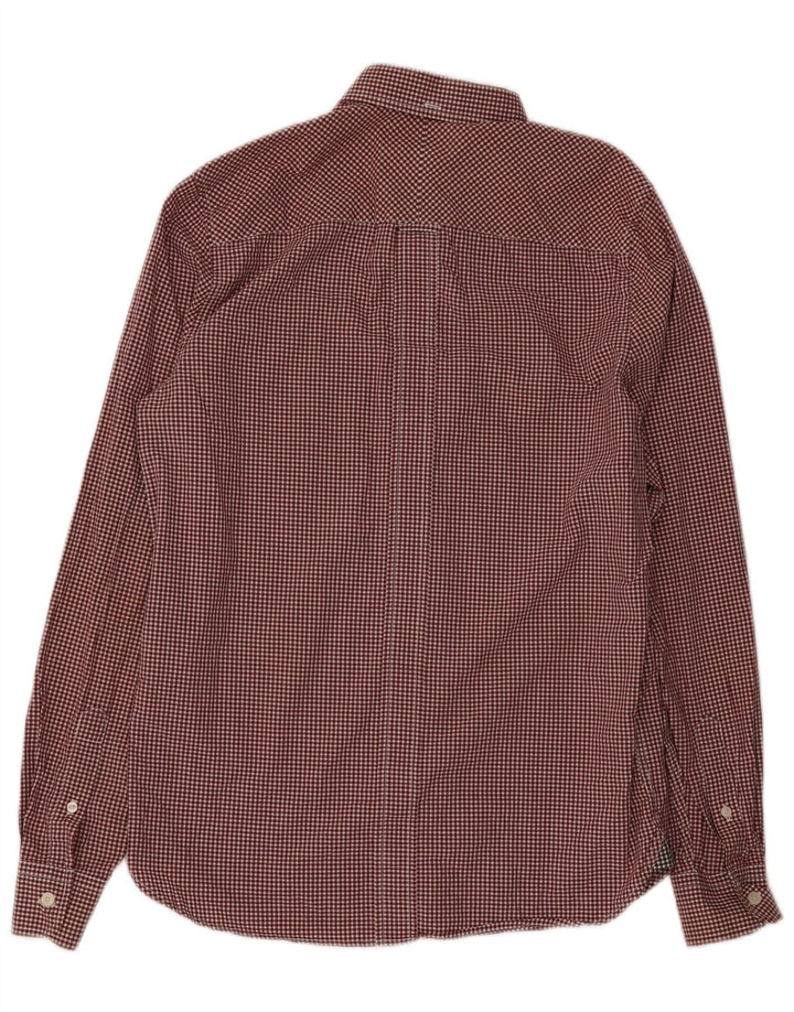 Cămașă Fred Perry pentru bărbați, bumbac vichy burgundă