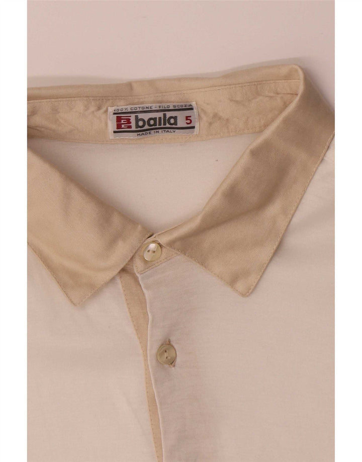 Cămașă polo pentru bărbați Baila, mic, bej, bumbac color bloc