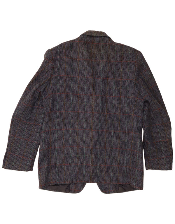 Jachetă vintage pentru bărbați cu 2 nasturi IT 54 2XL bleumarin picior de găină