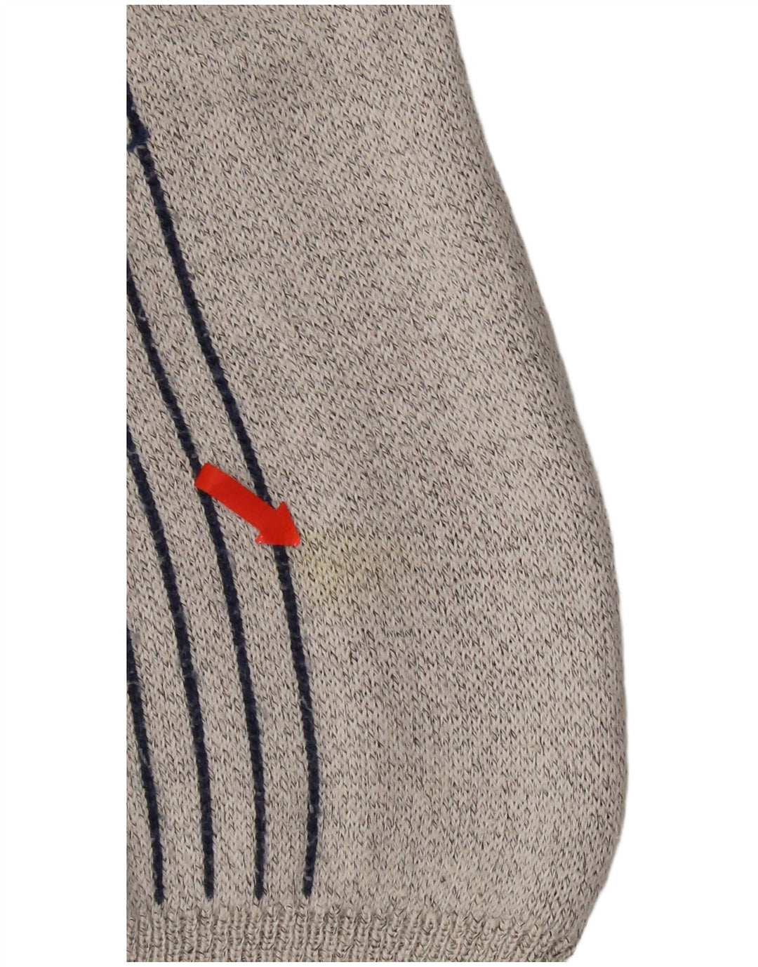 Pulover vintage pentru bărbați cu gât roșu, mare, gri Colorblock