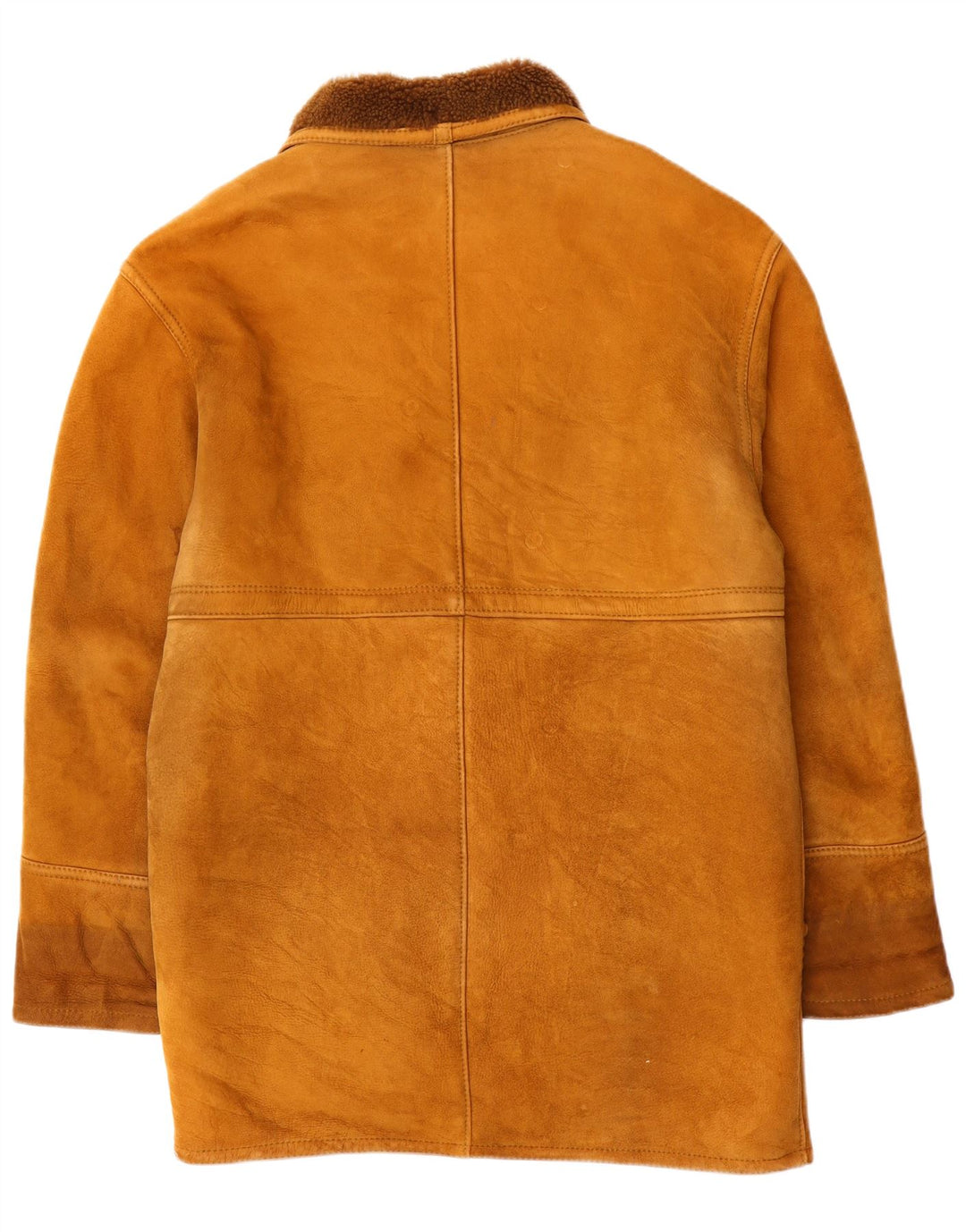 Pardesiu din shearling vintage pentru bărbați IT 46 mic maro din shearling