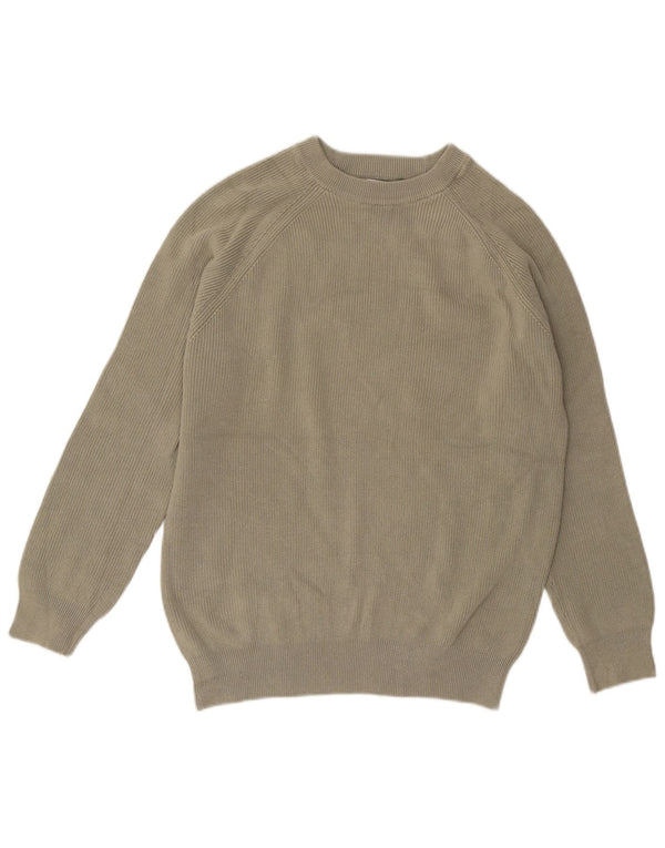 Pulover pentru bărbați Zara, cu decolteu, mare, bumbac, kaki