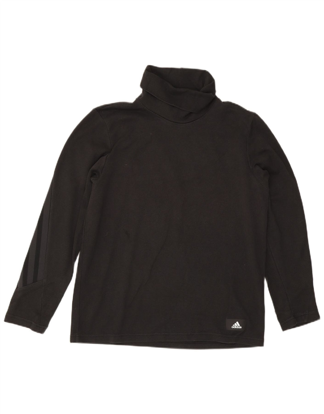Adidas bărbați Roll Neck Top cu mânecă lungă din bumbac mediu negru