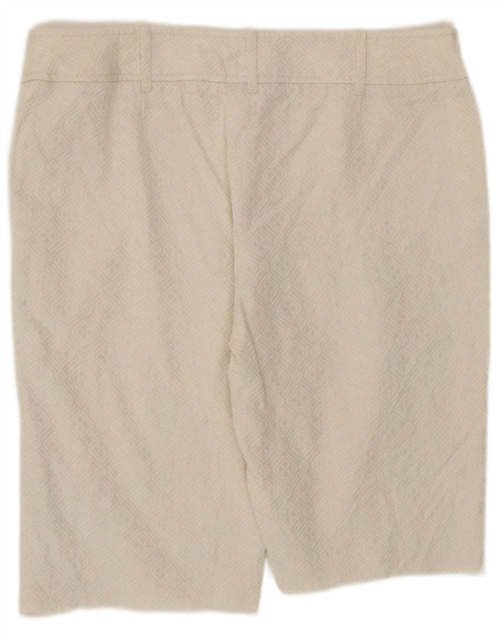 Bermude Oasis pentru femei UK 14 Medium W32 Bumbac geometric alb