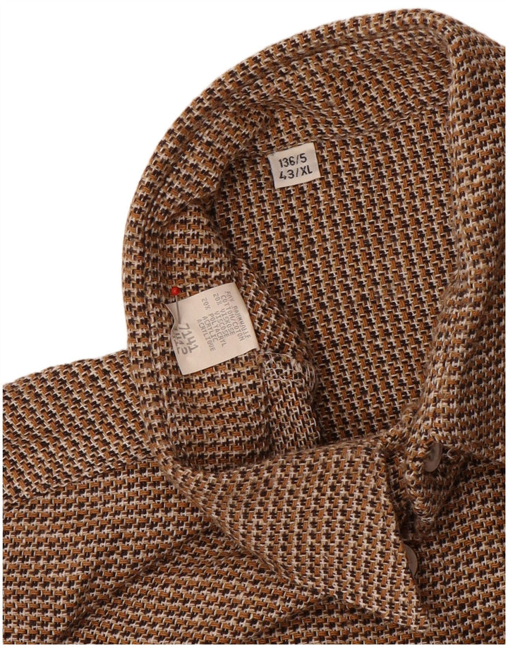 Cămașă Vintage pentru bărbați Mărimea 43 XL Bumbac cu picior de gală maro