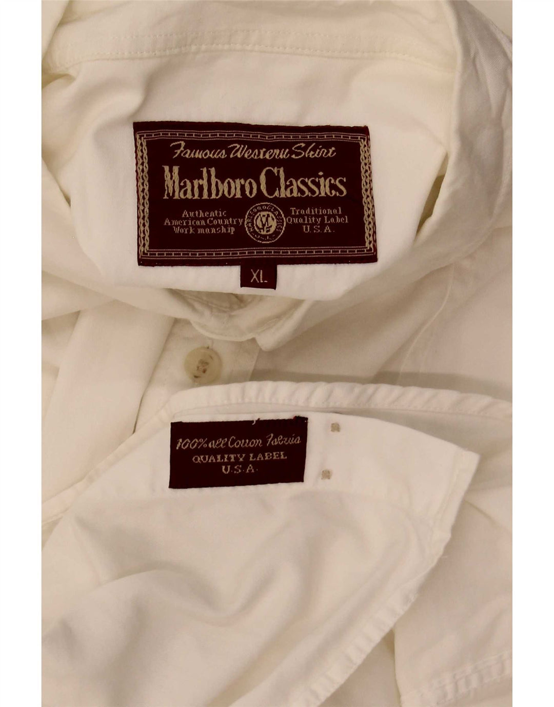 Cămașă cu mânecă scurtă pentru bărbați Marlboro Classics, bumbac alb XL