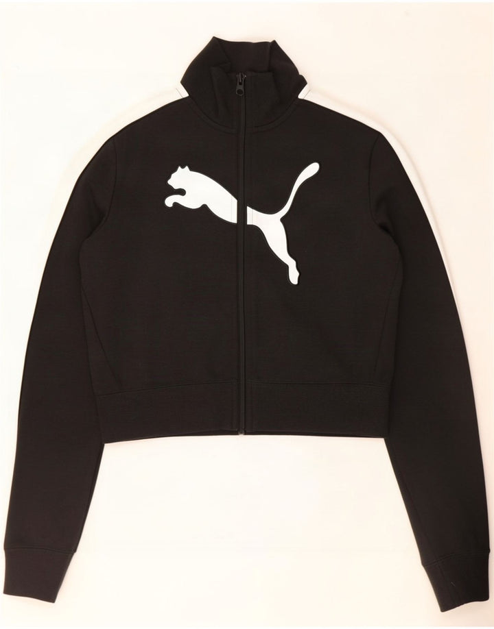 Jachetă Puma Crop Trening Top Jacket UK 12 Medium Black Colorblock