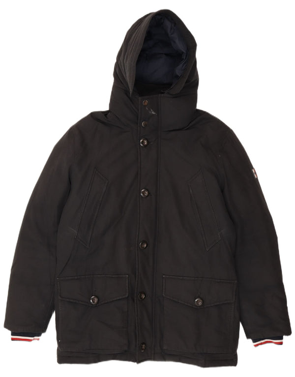 Jachetă căptușită cu glugă pentru bărbați Tommy Hilfiger UK 38 Bumbac mediu negru
