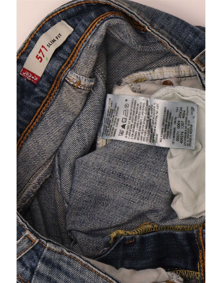 Blugi Levi's 571 Slim pentru femei W29 L30 Bumbac albastru