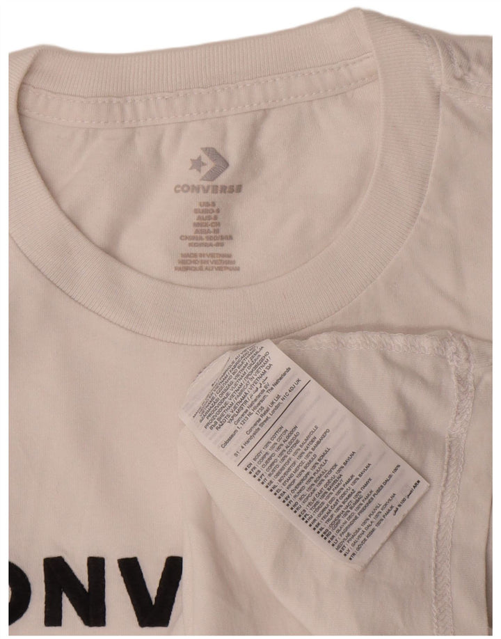 Tricou grafic Converse pentru femei Top UK 10 Small White Bumbac