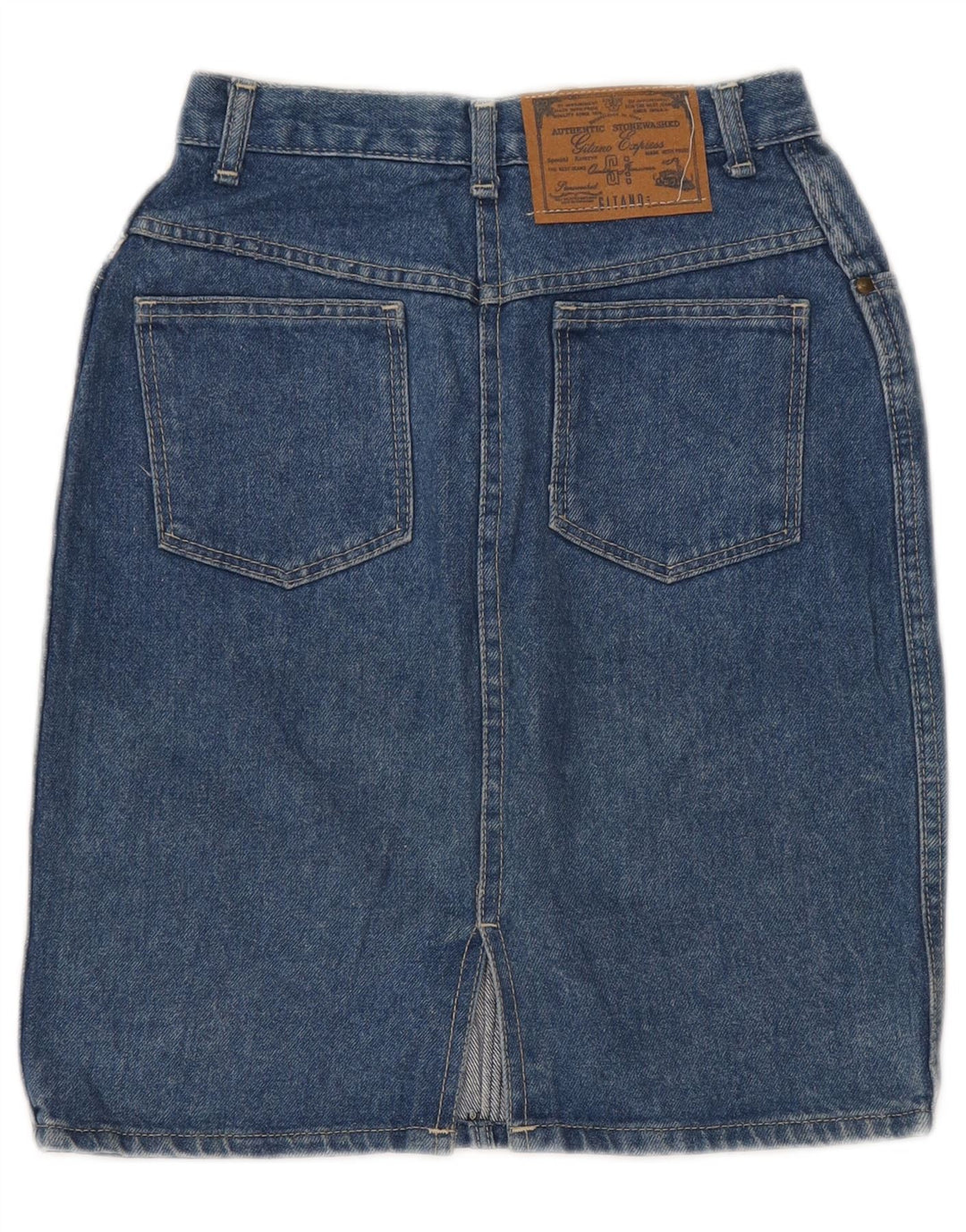 Fusta de blugi pentru femei GITANO cu talie inalta W26 bumbac albastru mic