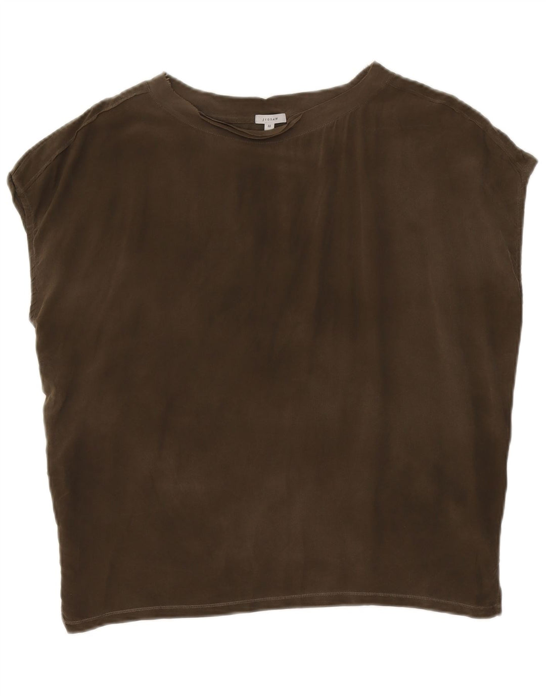 JIGSAW Bluză supradimensionată pentru femei UK 14 Medium Khaki Modal